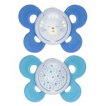 Sucette Chicco Physio Comfort Night Silicone 2pcs Bleu-Bleu Clair 16-36m
