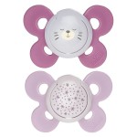 Sucette Chicco Physio Comfort Night Silicone 2pcs Rose Lilas 16-36m