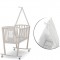Culla Azzurra Design Funky Avana con Decoro Bianco