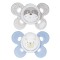 Chicco Physio Comfort Silicone Sucette 2pcs Beige Bleu Clair 0-6m