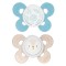 Chicco Physio Comfort Silicone Sucette 2pcs Bleu Clair Beige 6-16m
