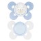 Chicco Physio Comfort Silicone Sucette 2pcs Bleu Clair Blanc 0-6m