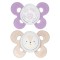 Chicco Physio Comfort Silicone Sucette 2pcs Lilas Beige 6-16m