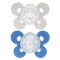 Chicco Physio Comfort Night Sucette en Silicone 2pcs Beige Bleu 16-36m