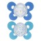 Sucette Chicco Physio Comfort Night Silicone 2pcs Bleu-Bleu Clair 16-36m