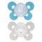 Chicco Physio Comfort Night Sucette en silicone 2pcs Bleu Clair Beige16-36m