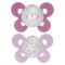Sucette Chicco Physio Comfort Night Silicone 2pcs Rose Lilas 16-36m