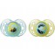 Tommee Tippee Set 02 Succhietti Night Time 18-36m in Silicone Giallo-Verde Acqua