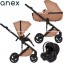 Trio Anex Eli Fantasy (Navicella,Telaio,Seduta Passeggino,Seggiolino Auto Cosmo e Adattatori per Gruppo 0+)