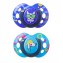 Tommee Tippee Set 02 Succhietti 18-36 m Fun Style in Silicone Ortodontico Azzurro e Blu Dog