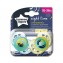 Tommee Tippee Set 02 Succhietti Night Time 18-36m in Silicone Giallo-Verde Acqua
