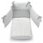 Ensemble de couette Cot Contact Light Blue Design Gris + Matelas + Blanc Gris