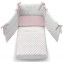Lettino Culla Contact Azzurra Design Grigio + Materasso + Completo Piumone Bianco Rosa