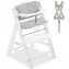 Hauck Alpha Plus High Chair Premium Set - Chaise haute en bois évolutive dès la naissance, avec transat, bascule, inclinable et coussin
