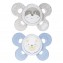 Chicco Physio Comfort Silicone Sucette 2pcs Beige Bleu Clair 0-6m