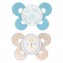 Chicco Physio Comfort Silicone Sucette 2pcs Bleu Clair Beige 6-16m