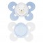 Chicco Physio Comfort Silicone Sucette 2pcs Bleu Clair Blanc 0-6m
