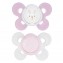 Chicco Physio Comfort Silicone Sucette 2pcs Rose Blanc 0-6m