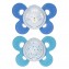 Sucette Chicco Physio Comfort Night Silicone 2pcs Bleu-Bleu Clair 16-36m