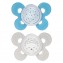 Chicco Physio Comfort Night Sucette en silicone 2pcs Bleu Clair Beige16-36m