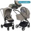 Trio TicToc Foppapedretti con Seggiolino Auto Rek i-Size Reclinabile Desert